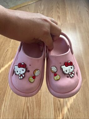 Hello Kitty Pink Kids Clog Sandals with Character Charms
